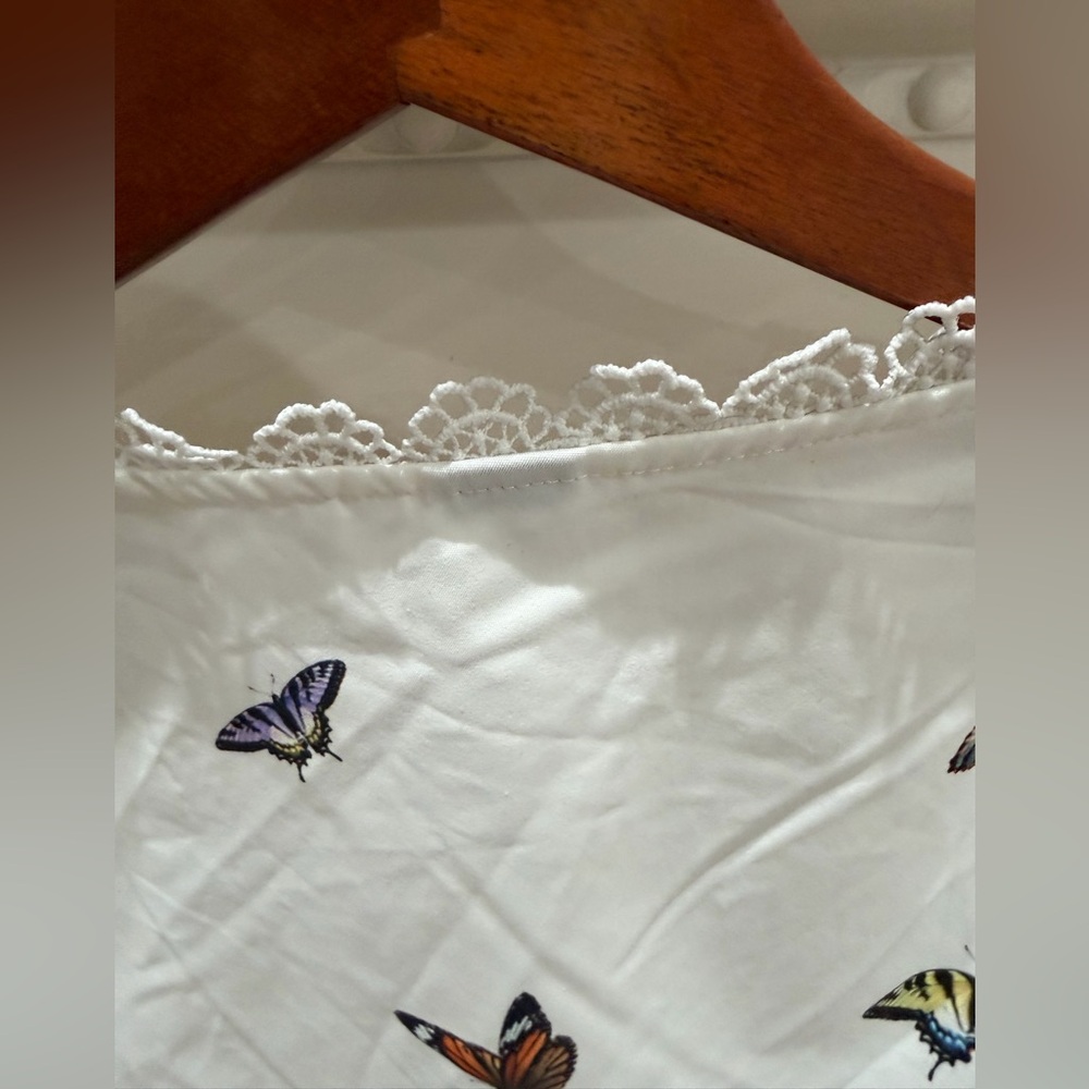 Fairycore Boho Butterfly & Floral Lace Crop Top Fairycore Romantic - Picture 8 of 16